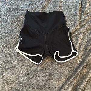 Aerie Black Athletic Shorts with White Trim